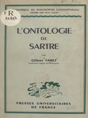 cover image of L'ontologie de Sartre